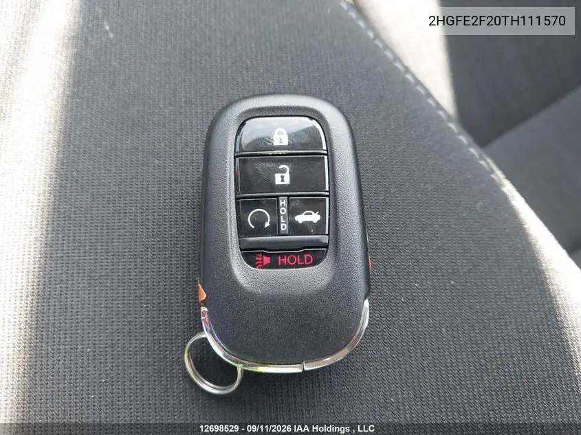 2026 HONDA CIVIC VIN 2HGFE2F20TH111570 — фото 10