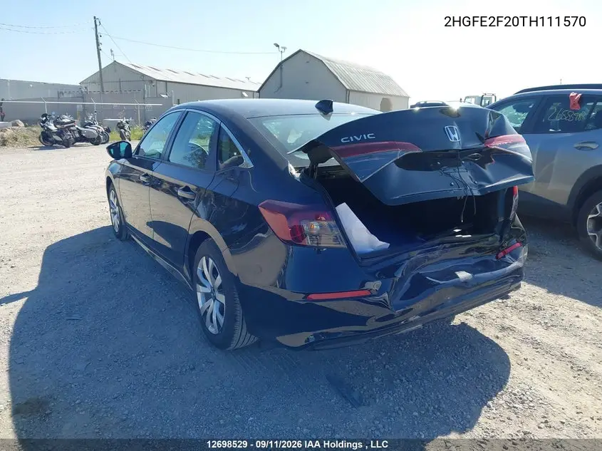 2026 HONDA CIVIC VIN 2HGFE2F20TH111570 — фото 3