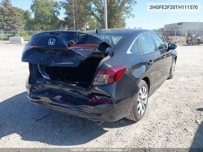 2026 HONDA CIVIC VIN 2HGFE2F20TH111570 — фото 4
