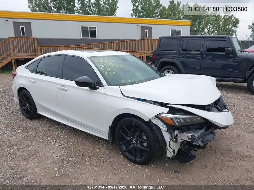 HONDA CIVIC 2026, VIN 2HGFE4F80TH003580