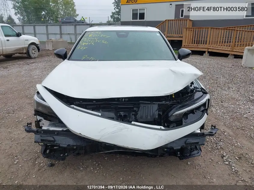 2026 HONDA CIVIC VIN 2HGFE4F80TH003580 — фото 13