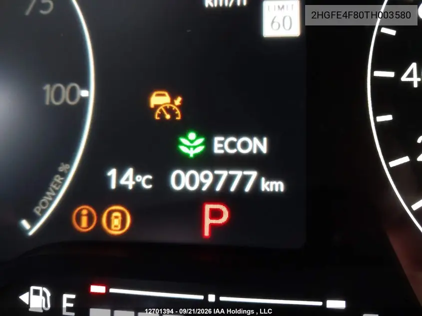 2026 HONDA CIVIC VIN 2HGFE4F80TH003580 — фото 16
