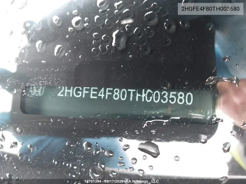 2026 HONDA CIVIC VIN 2HGFE4F80TH003580 — фото 19