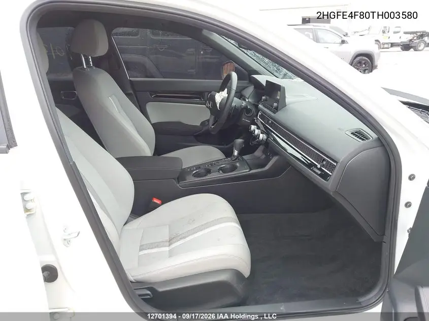2026 HONDA CIVIC VIN 2HGFE4F80TH003580 — фото 5