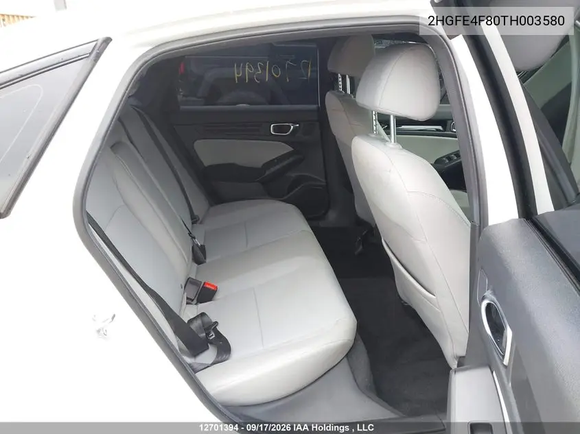 2026 HONDA CIVIC VIN 2HGFE4F80TH003580 — фото 8