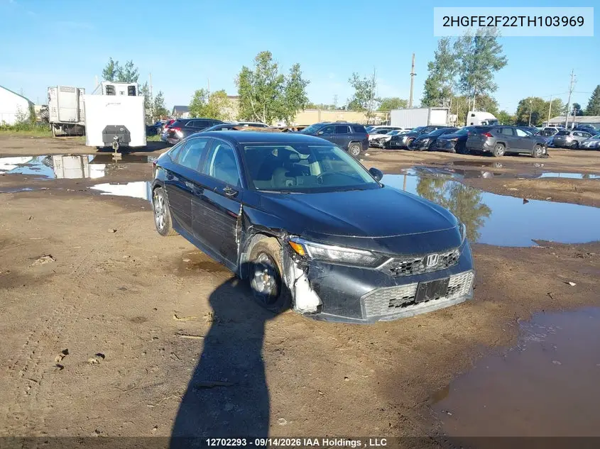 HONDA CIVIC 2026, VIN 2HGFE2F22TH103969