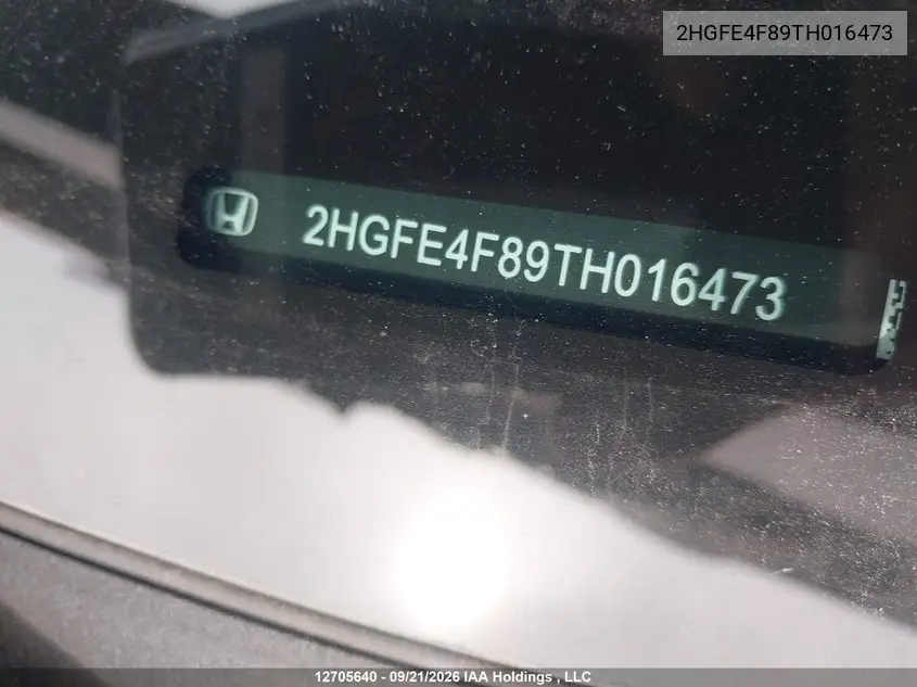 2026 HONDA CIVIC VIN 2HGFE4F89TH016473 — фото 20