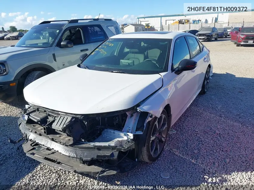 2026 HONDA CIVIC VIN 2HGFE4F81TH009372 — фото 6