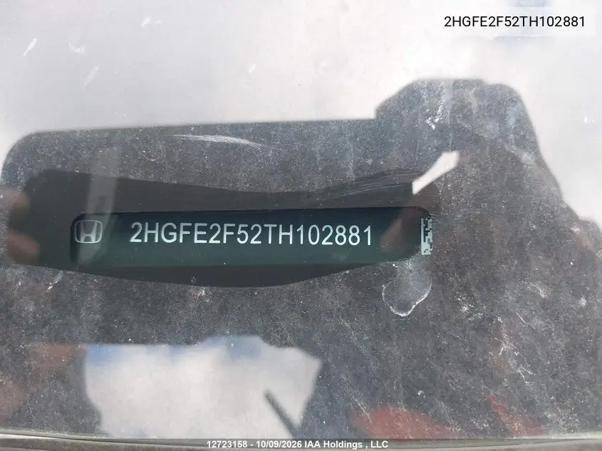 2026 HONDA CIVIC VIN 2HGFE2F52TH102881 — фото 19