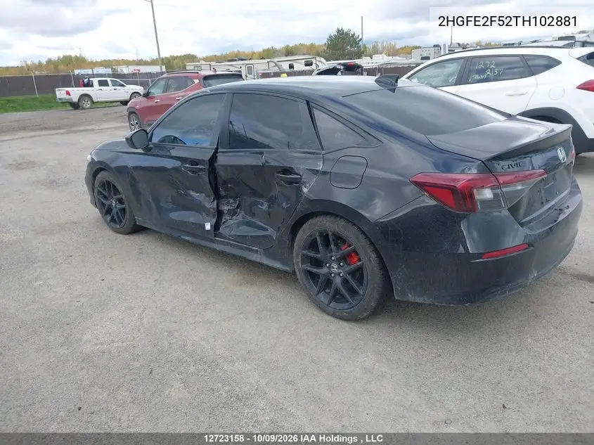 2026 HONDA CIVIC VIN 2HGFE2F52TH102881 — фото 3