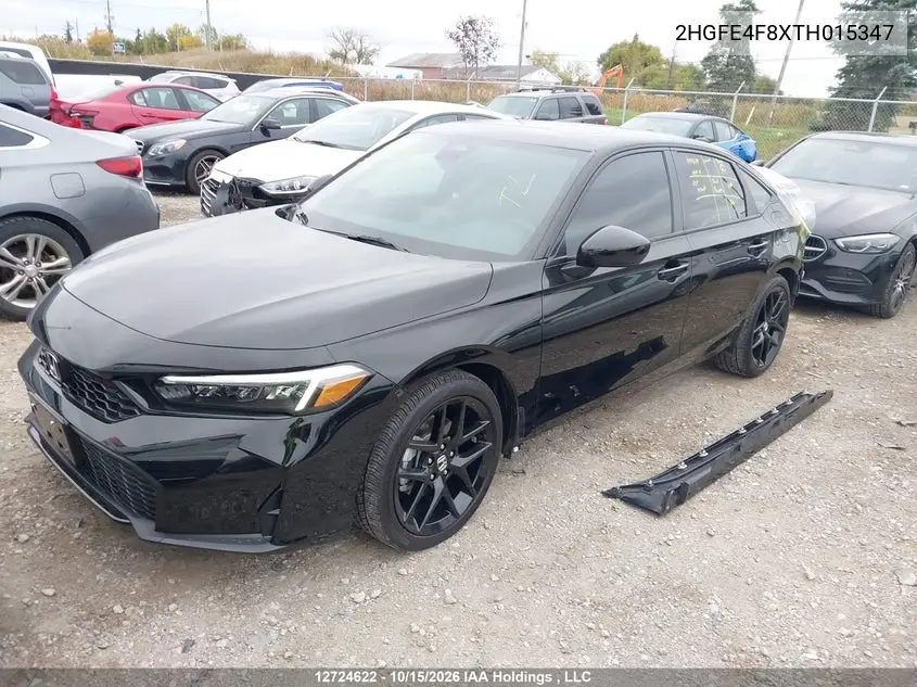 2026 HONDA CIVIC VIN 2HGFE4F8XTH015347 — фото 2