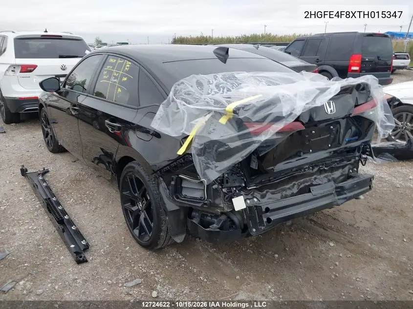 2026 HONDA CIVIC VIN 2HGFE4F8XTH015347 — фото 3