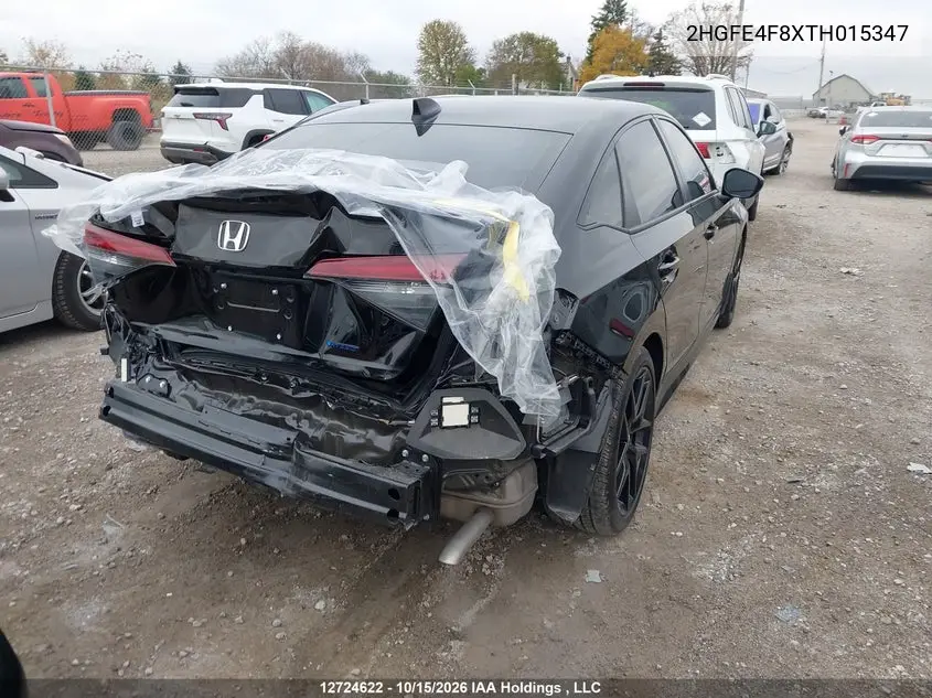2026 HONDA CIVIC VIN 2HGFE4F8XTH015347 — фото 4