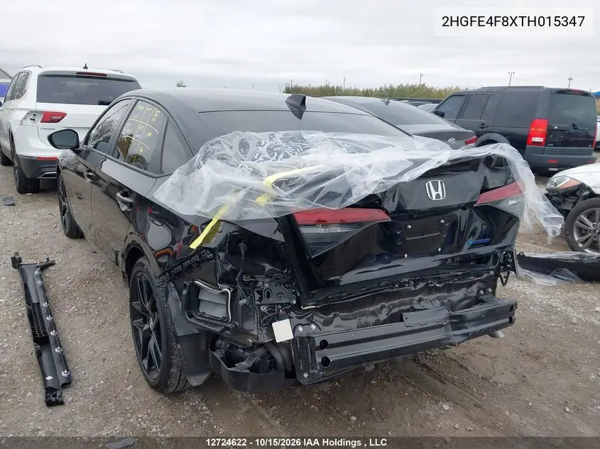 2026 HONDA CIVIC VIN 2HGFE4F8XTH015347 — фото 6