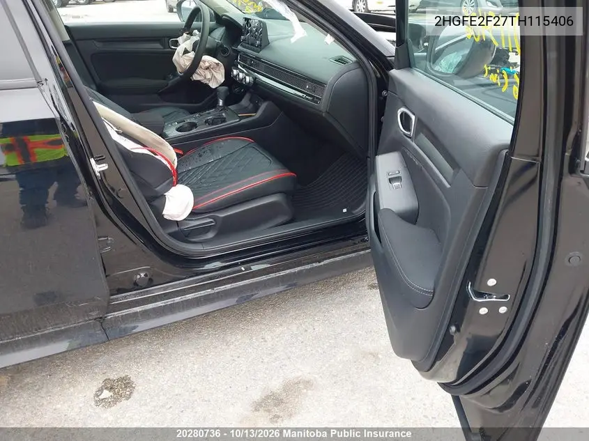 2026 HONDA CIVIC VIN 2HGFE2F27TH115406 — фото 5