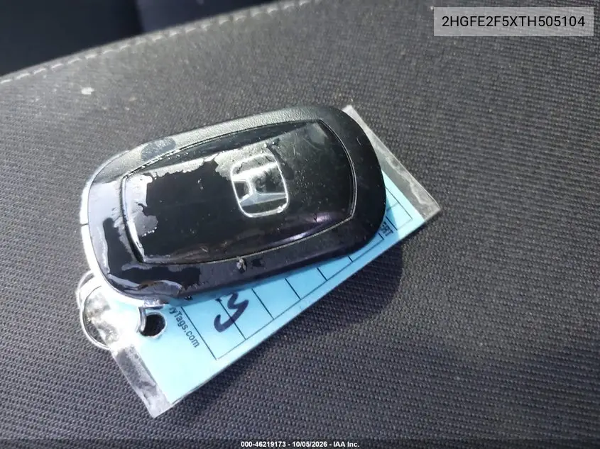 2026 HONDA CIVIC VIN 2HGFE2F5XTH505104 — фото 11