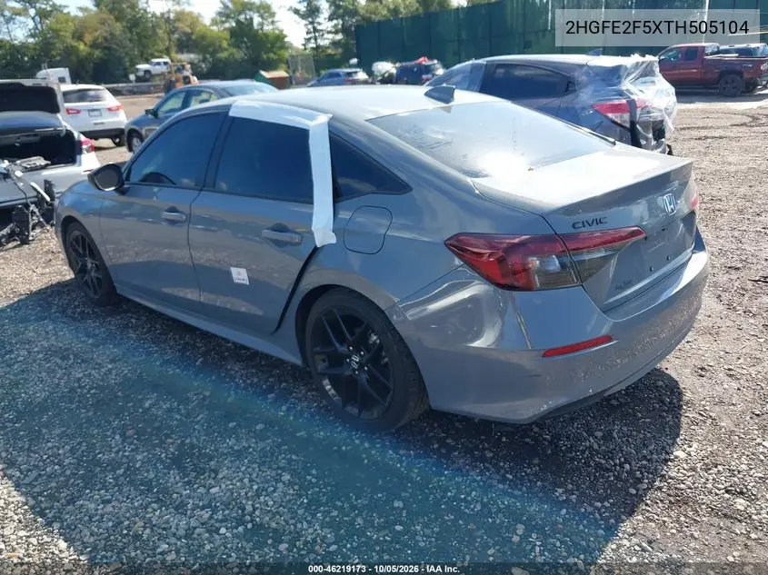 2026 HONDA CIVIC VIN 2HGFE2F5XTH505104 — фото 3