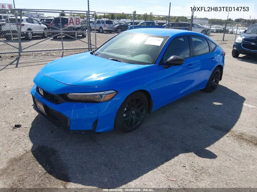 2026 HONDA CIVIC VIN 19XFL2H83TE014753 — фото 2