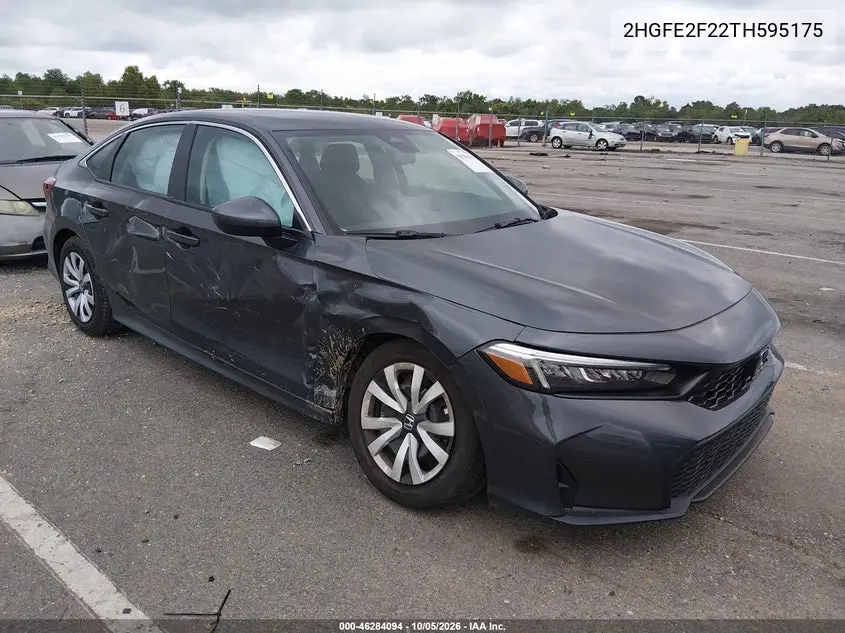 HONDA CIVIC 2026, VIN 2HGFE2F22TH595175
