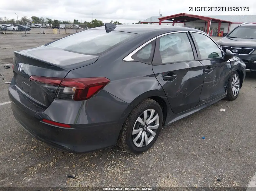 2026 HONDA CIVIC VIN 2HGFE2F22TH595175 — фото 4