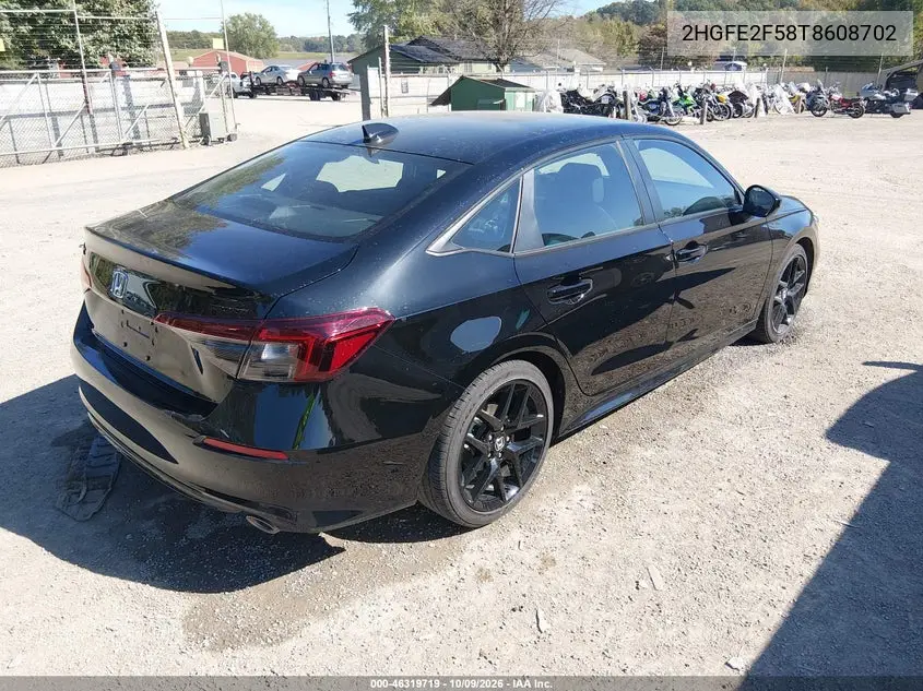 2026 HONDA CIVIC VIN 2HGFE2F58T8608702 — фото 4