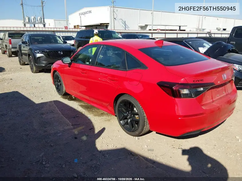 2026 HONDA CIVIC VIN 2HGFE2F56TH550945 — фото 3