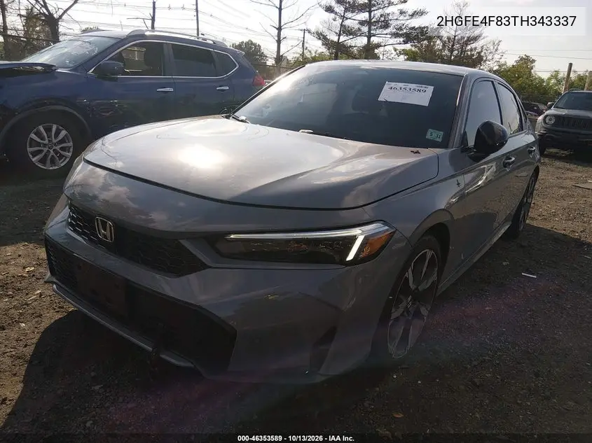 2026 HONDA CIVIC VIN 2HGFE4F83TH343337 — фото 2