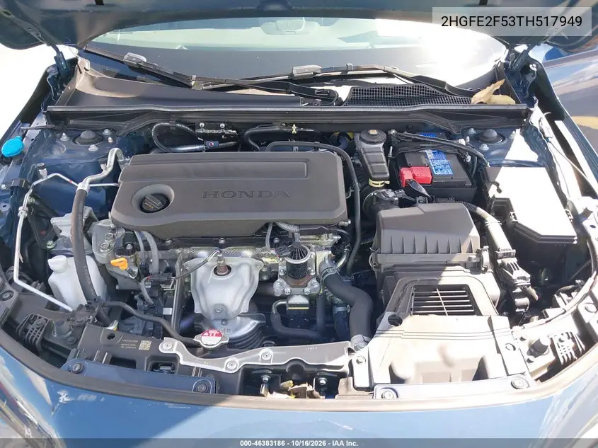 2026 HONDA CIVIC VIN 2HGFE2F53TH517949 — фото 10