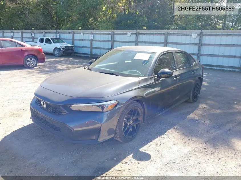 2026 HONDA CIVIC VIN 2HGFE2F55TH505589 — фото 2