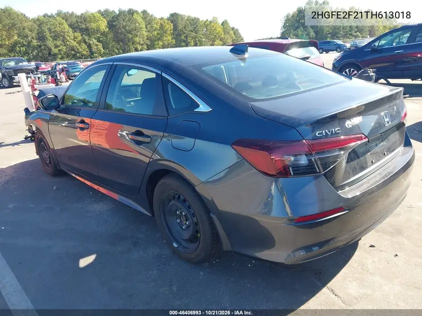 2026 HONDA CIVIC VIN 2HGFE2F21TH613018 — фото 3