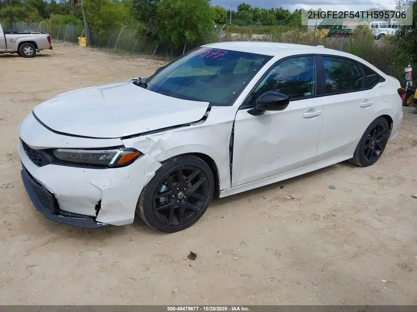 2026 HONDA CIVIC VIN 2HGFE2F54TH595706 — фото 2