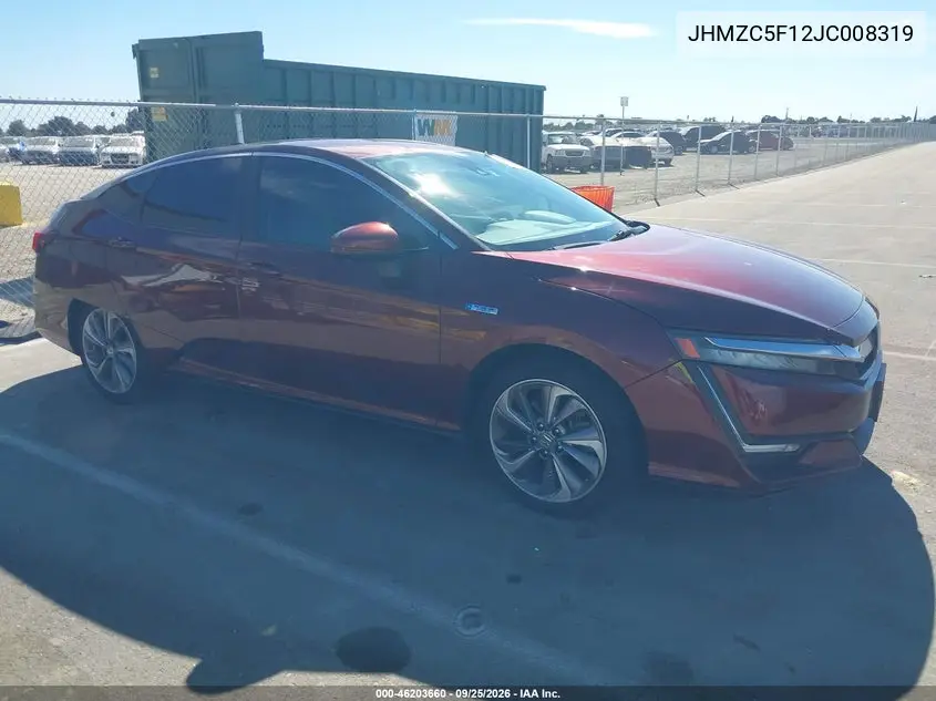 HONDA CLARITY 2018, VIN JHMZC5F12JC008319
