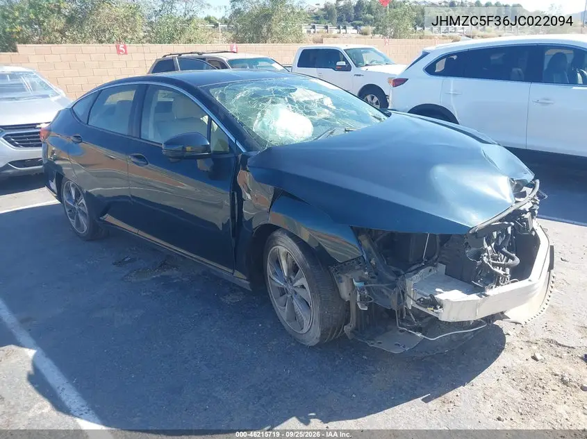 HONDA CLARITY 2018, VIN JHMZC5F36JC022094
