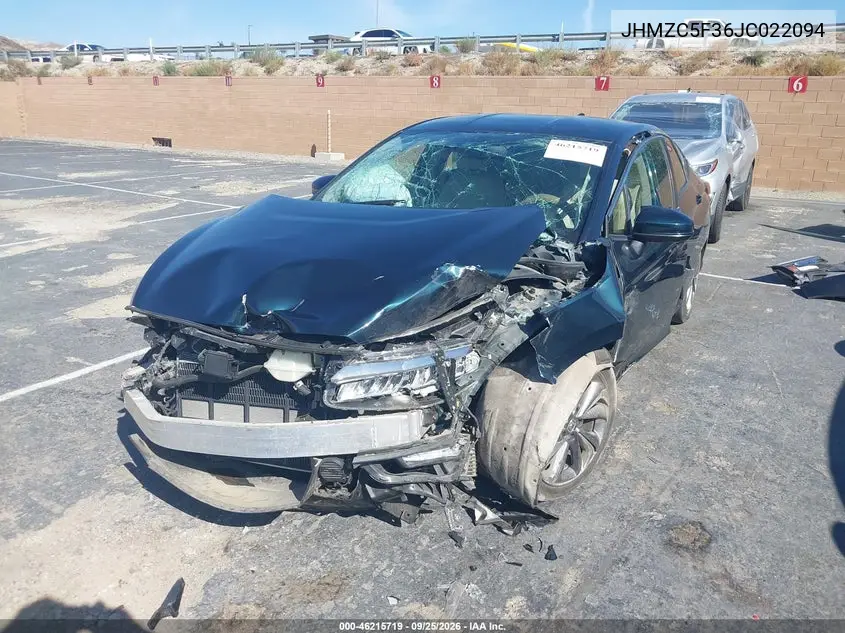 2018 HONDA CLARITY VIN JHMZC5F36JC022094 — фото 2