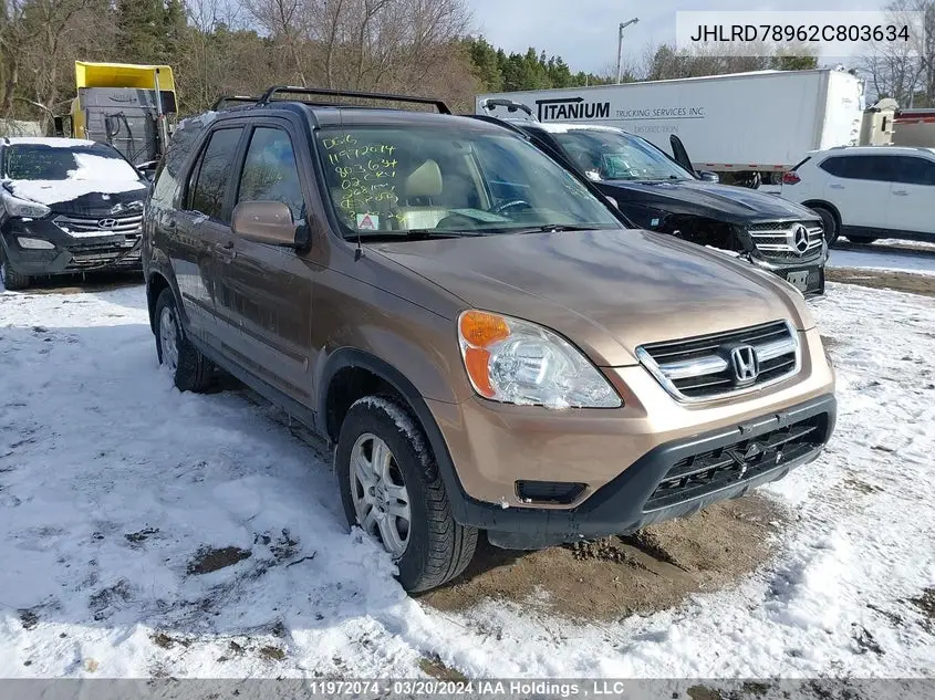 HONDA CR-V 2002, VIN JHLRD78962C803634