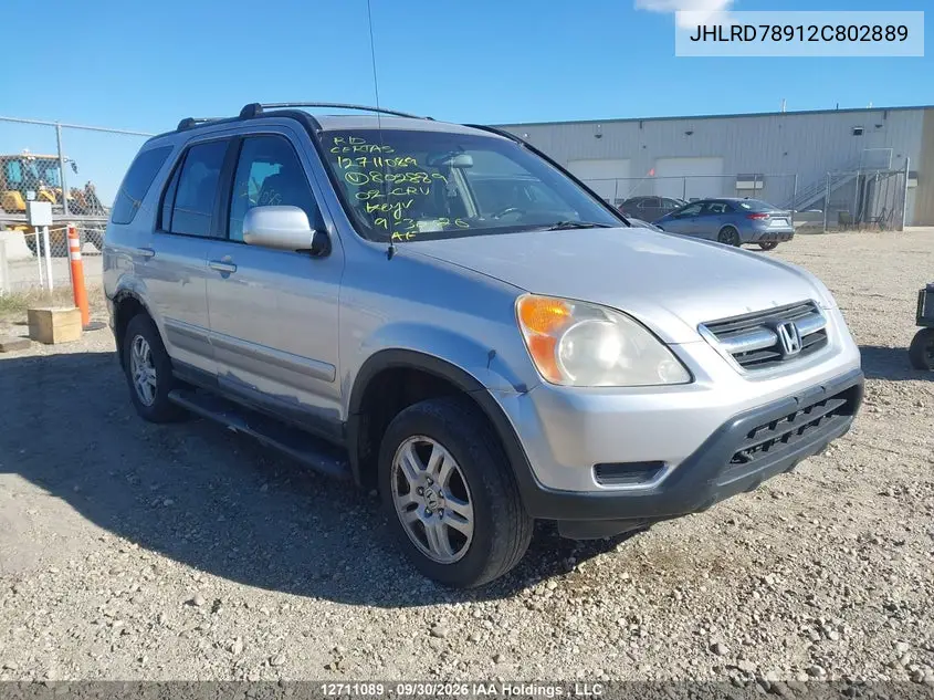 HONDA CR-V 2002, VIN JHLRD78912C802889