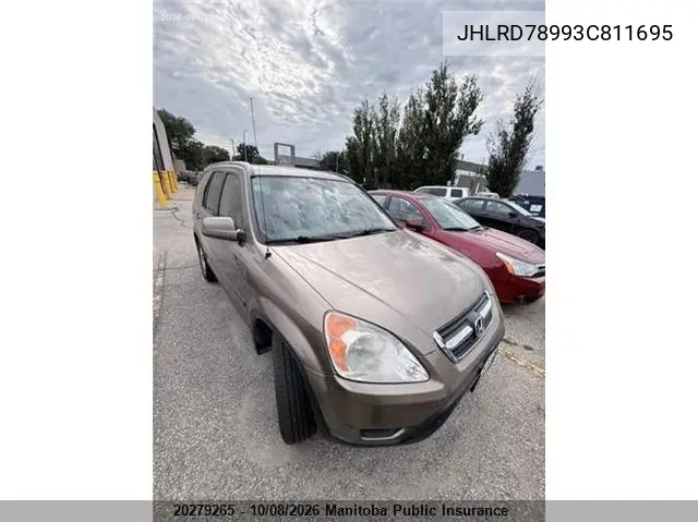 HONDA CR-V 2003, VIN JHLRD78993C811695