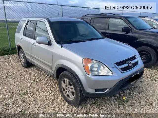 HONDA CR-V 2003, VIN JHLRD78933C800062