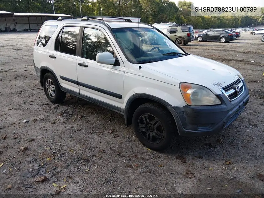 HONDA CR-V 2003, VIN SHSRD78823U100789