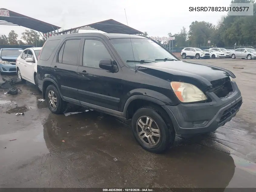 HONDA CR-V 2003, VIN SHSRD78823U103577