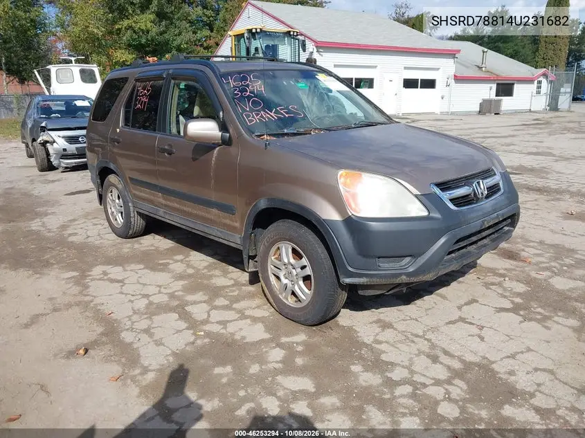 HONDA CR-V 2004, VIN SHSRD78814U231682