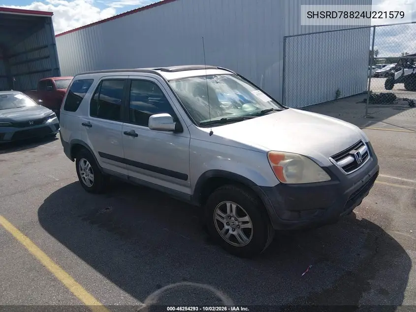 HONDA CR-V 2004, VIN SHSRD78824U221579