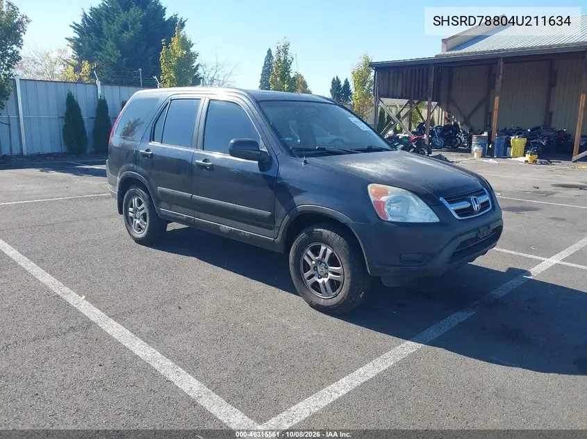 HONDA CR-V 2004, VIN SHSRD78804U211634