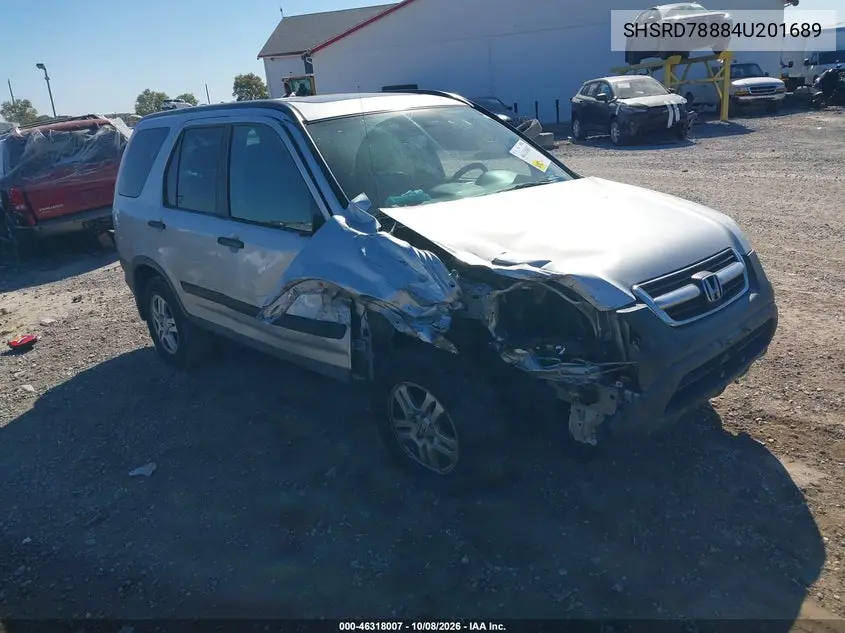 HONDA CR-V 2004, VIN SHSRD78884U201689
