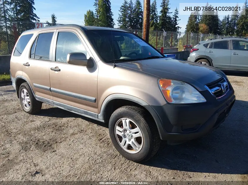 HONDA CR-V 2004, VIN JHLRD78864C028021