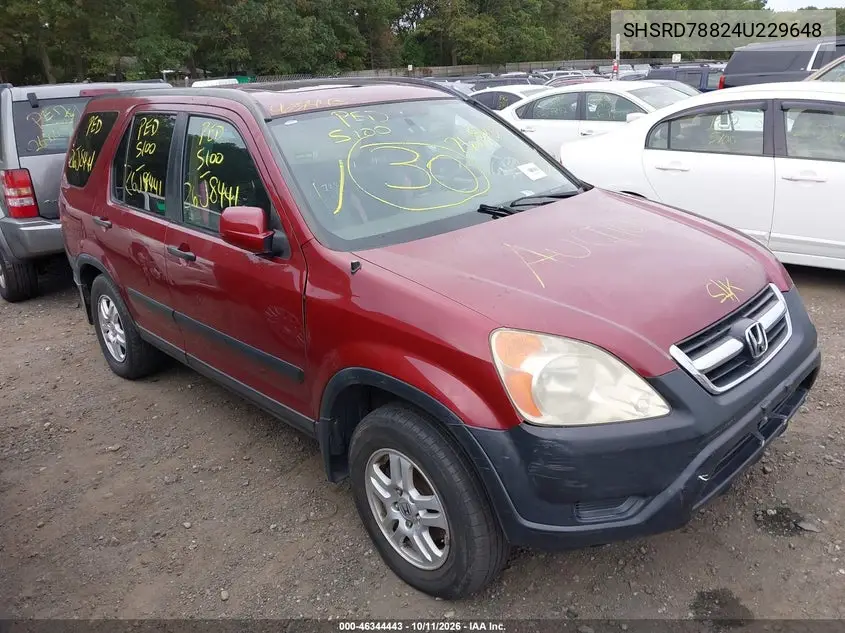 HONDA CR-V 2004, VIN SHSRD78824U229648
