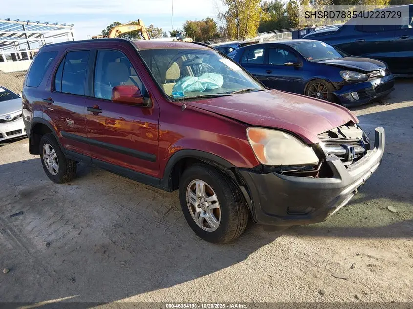 HONDA CR-V 2004, VIN SHSRD78854U223729