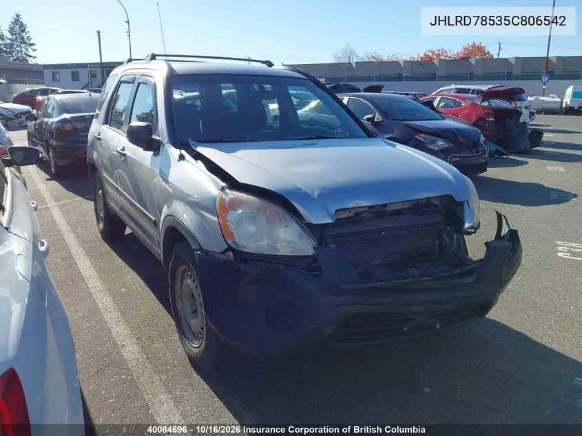 HONDA CR-V 2005, VIN JHLRD78535C806542