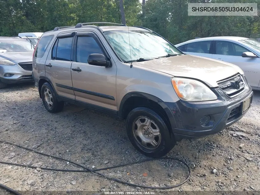 HONDA CR-V 2005, VIN SHSRD68505U304624