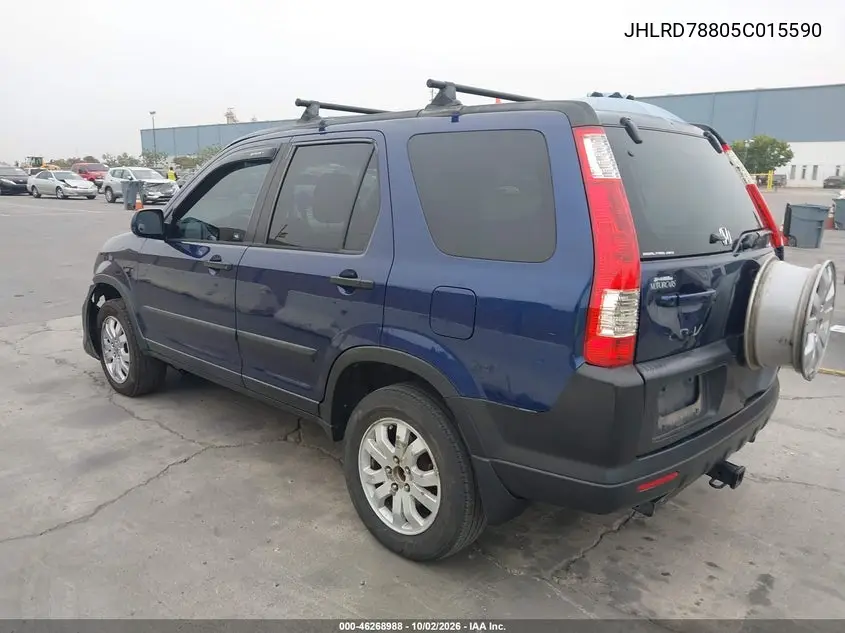 2005 HONDA CR-V VIN JHLRD78805C015590 — фото 3